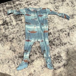 3-6 months posh peanut bamboo sail boat footie